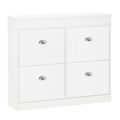 Shoe Cabinet with 4 Flip Drawers Storage Cupboard with Adjustable Shelf HOMCOM S0671079940