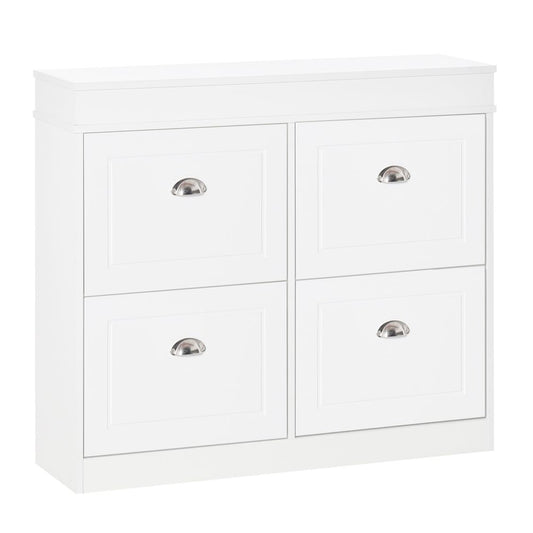 Shoe Cabinet with 4 Flip Drawers Storage Cupboard with Adjustable Shelf HOMCOM S0671079940