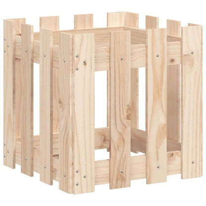 vidaXL Garden Planter with Fence Design 40x40x40 cm Solid Wood Pine S0671368190