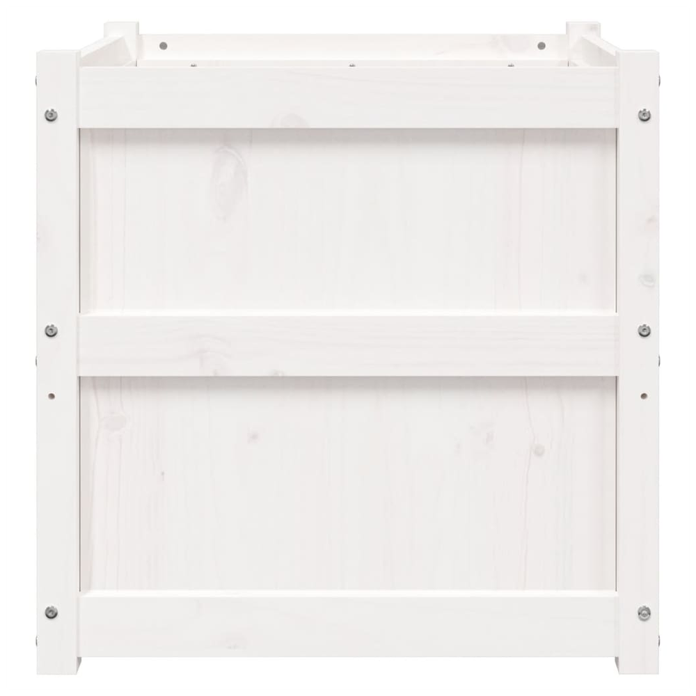 vidaXL Garden Planter White 60x60x60 cm Solid Wood Pine S0671384856