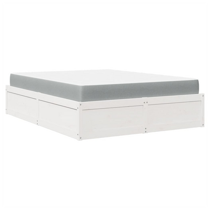 vidaXL Bed with Mattress White 160x200 cm Solid Wood Pine S0671489473