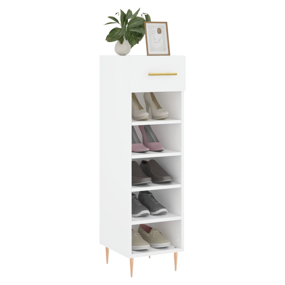 vidaXL Shoe Cabinet White 30x35x105 cm Engineered Wood S0671260272