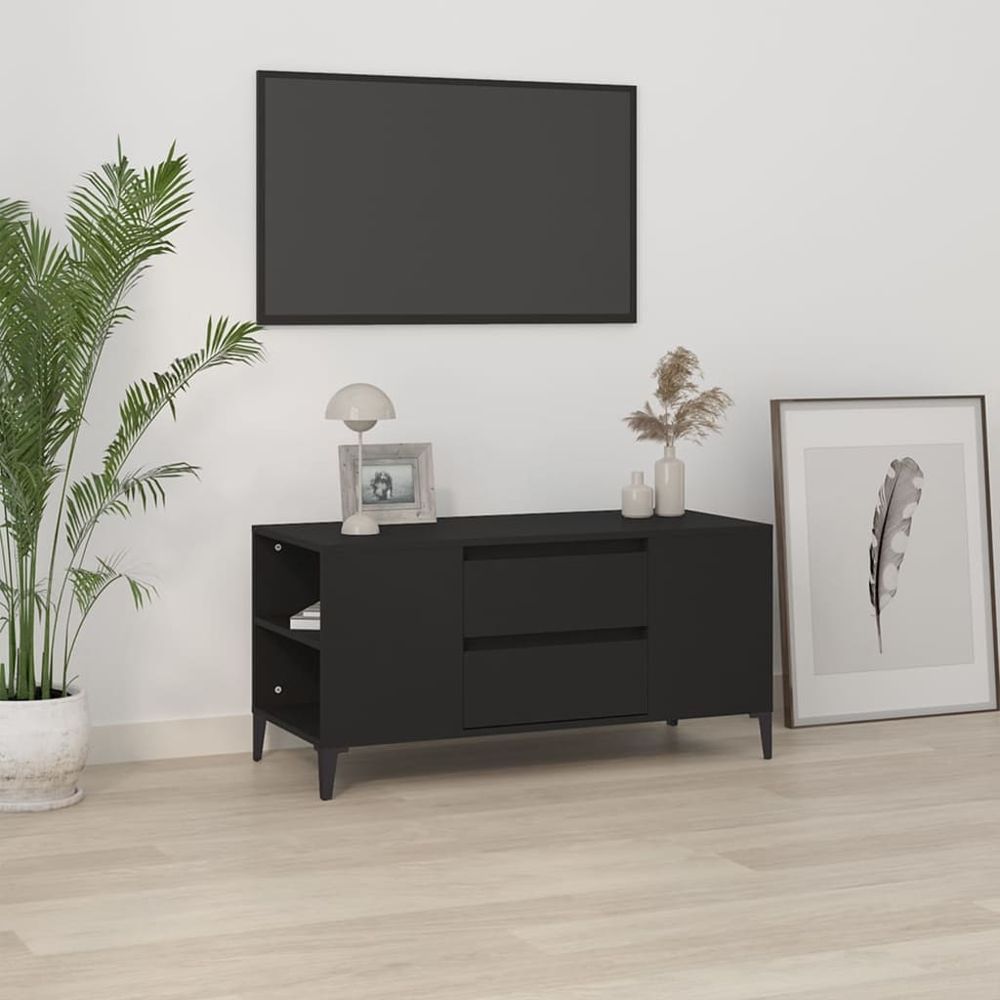 vidaXL TV Cabinet White 102x44.5x50 cm Engineered Wood S0671105442