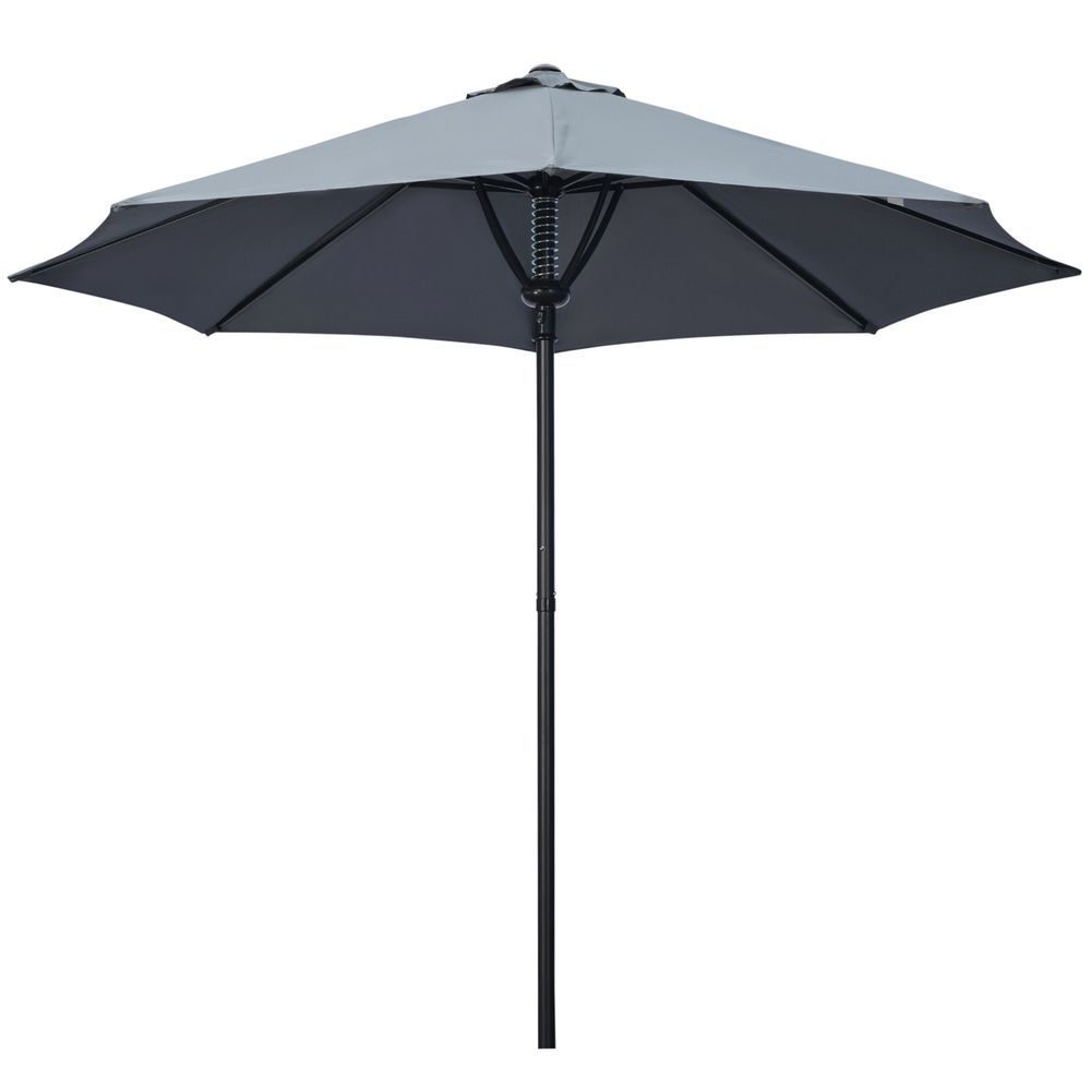 Outsunny Outdoor Market Table Parasol Umbrella Sun Shade with 8 Ribs, Grey S0671132934