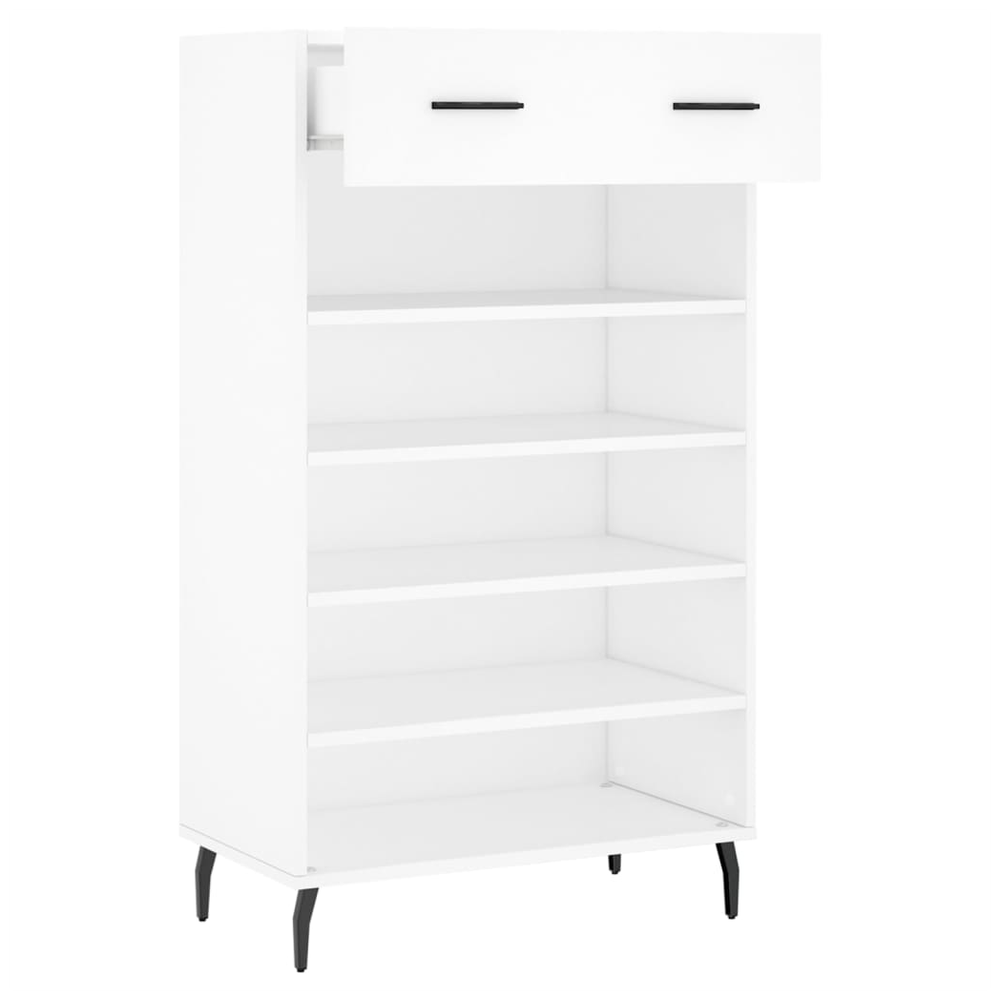 vidaXL Shoe Cabinet White 60x35x105 cm Engineered Wood S0671260505