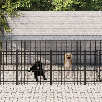 Outdoor Dog Kennel Steel 194 x 193.5 x 100 cm to 976 x 198 x 128 cm V0671100140