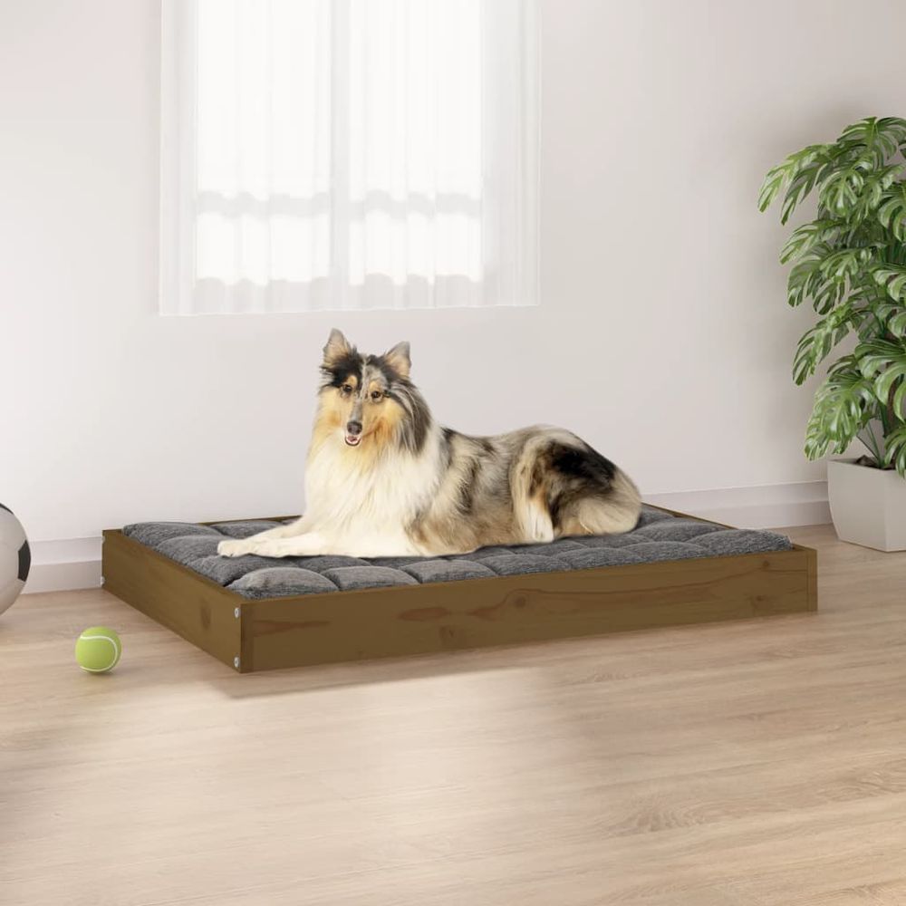 Dog Bed 91.5x64x9 cm Solid Wood Pine V0671052310