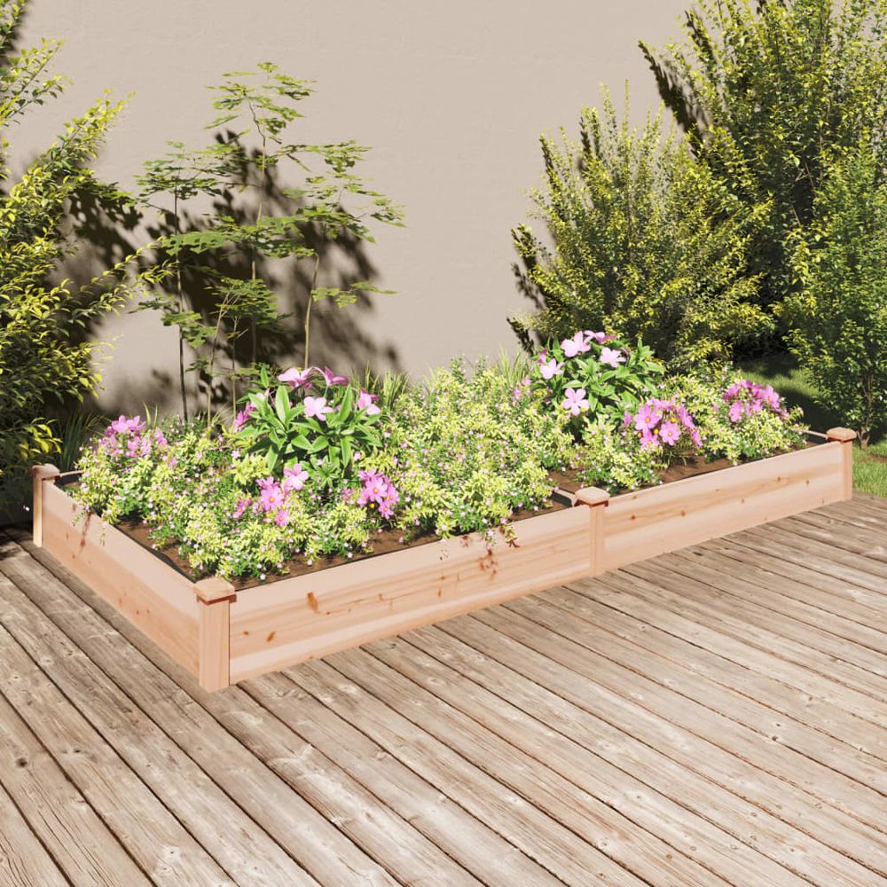 Garden Raised Bed with Liner 240x120x25 cm Solid Wood Fir S0671212306