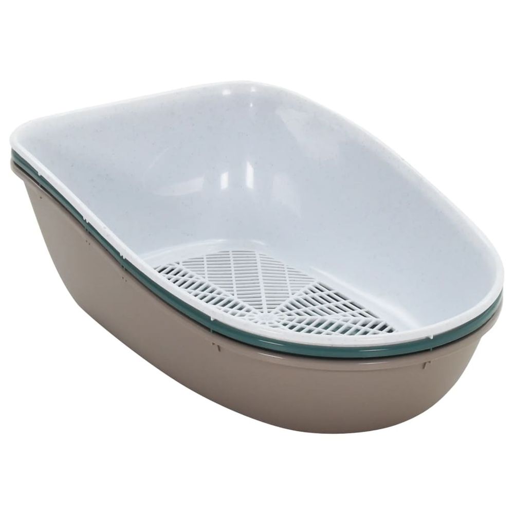 Cat Litter Tray Brown and White 59x39x22 cm PP V0671091770