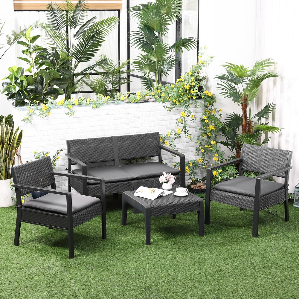 Garden PP Rattan Style Sofa Set, 4 PCS S0671072204