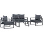 4 Piece Aluminium Outdoor Furniture Set w/ Table & Olefin Cushion Cover S0671149128