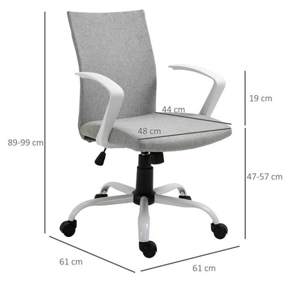 Office Chair Linen Swivel Computer Desk Chair Home Study Task Chair, Light Grey S0671114508