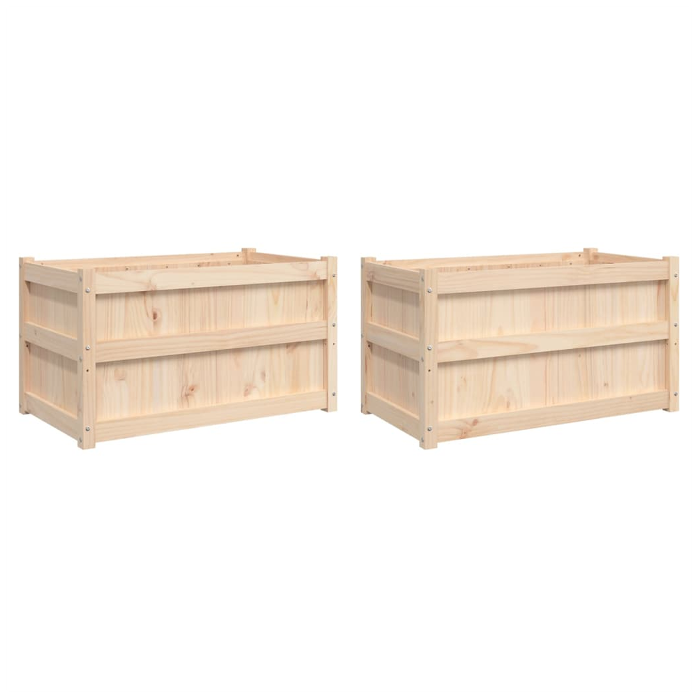 vidaXL Garden Planters 2 pcs Solid Wood Pine S0671383036