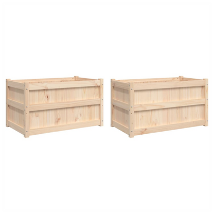 vidaXL Garden Planters 2 pcs Solid Wood Pine S0671383036