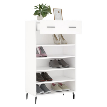 vidaXL Shoe Cabinet White 60x35x105 cm Engineered Wood S0671260505