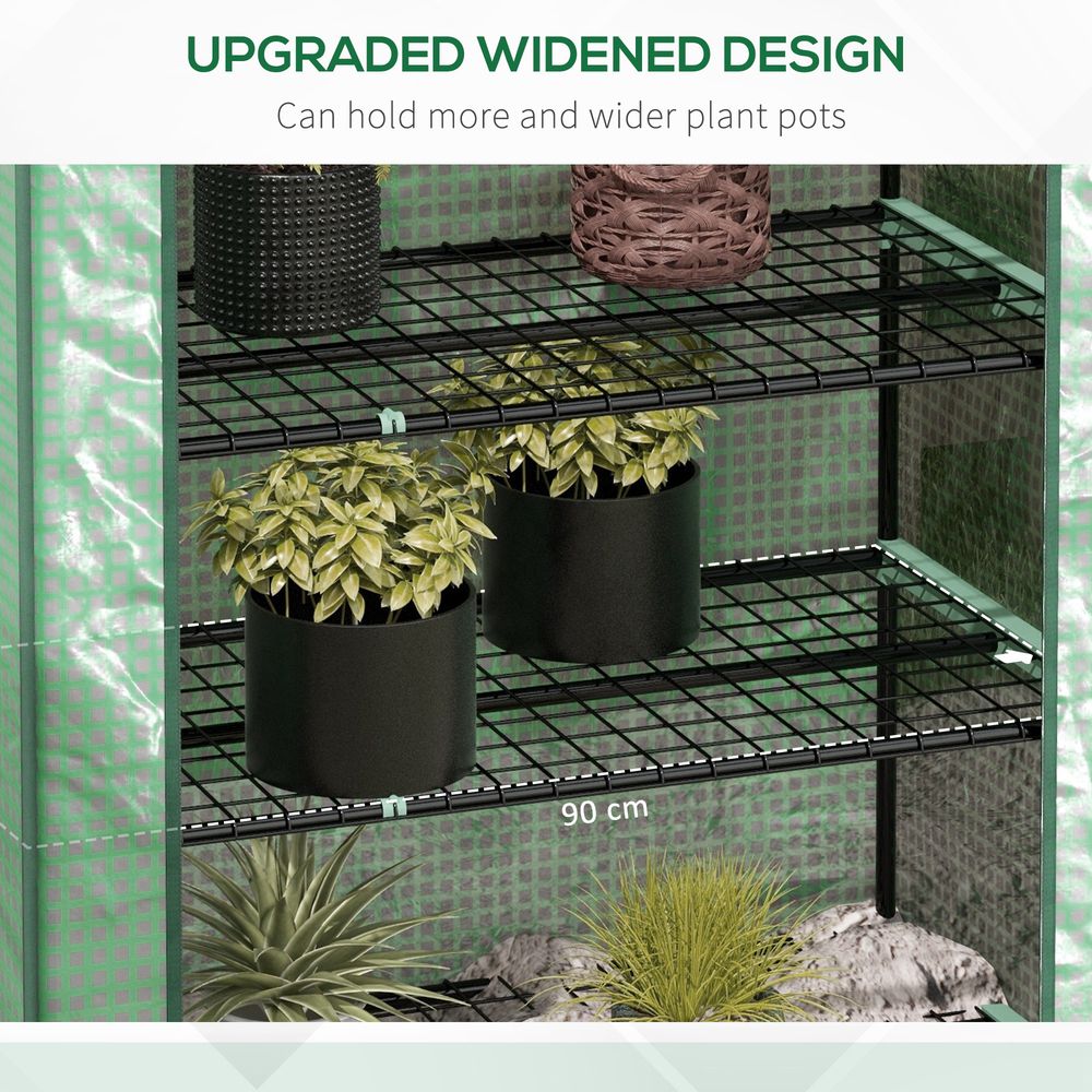 Outsunny Widened Mini Greenhouse 5 Tier Green House, 193H x 90W x 49Dcm, Green S0671383558