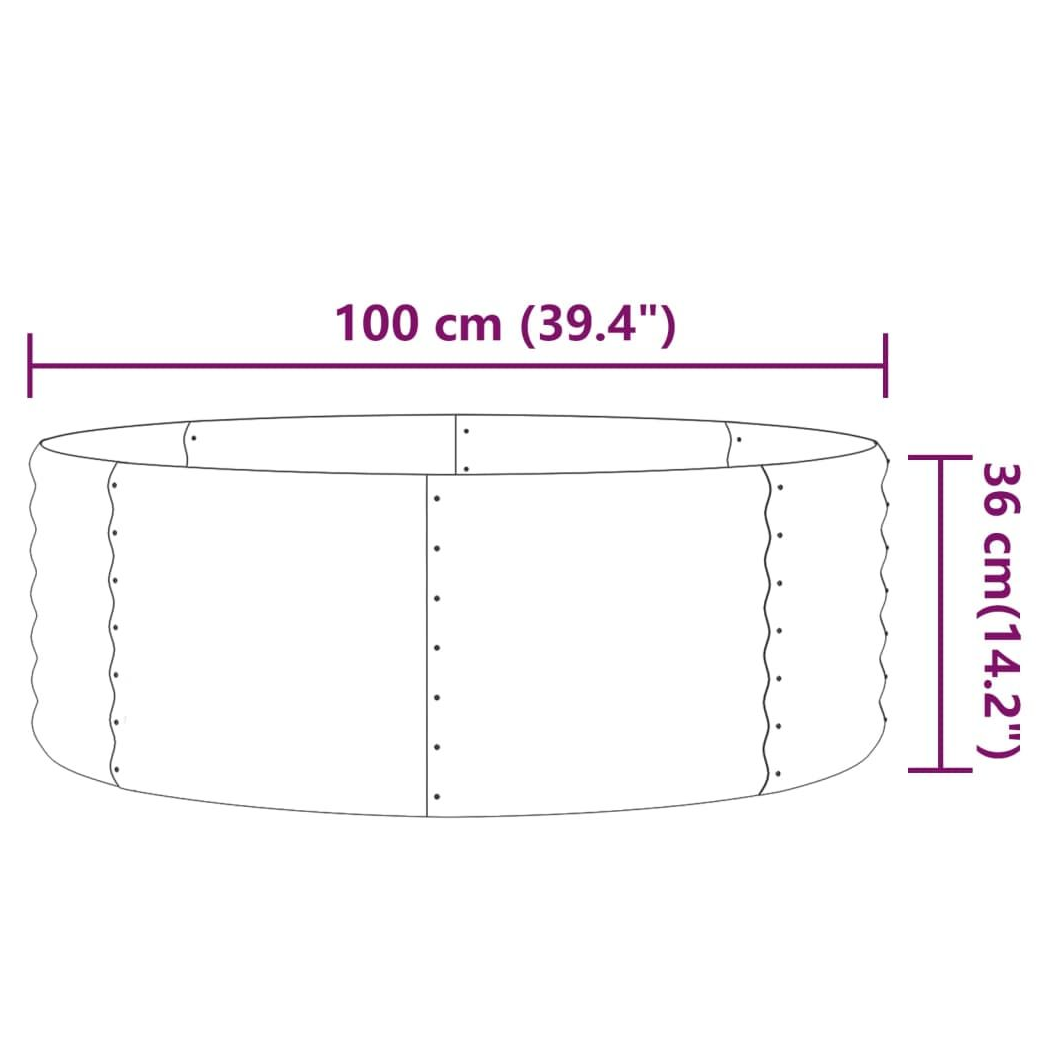 vidaXL Garden Raised Bed Powder-coated Steel 100x100x36 cm Brown S0671026592