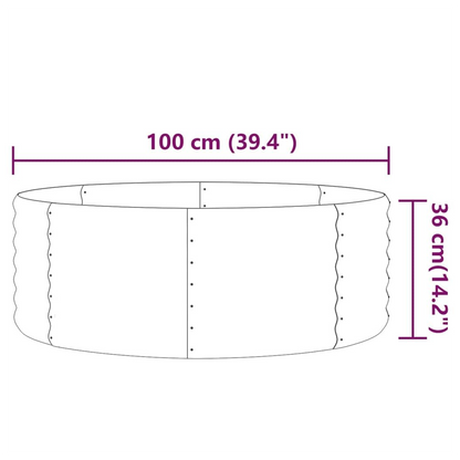 vidaXL Garden Raised Bed Powder-coated Steel 100x100x36 cm Brown S0671026592