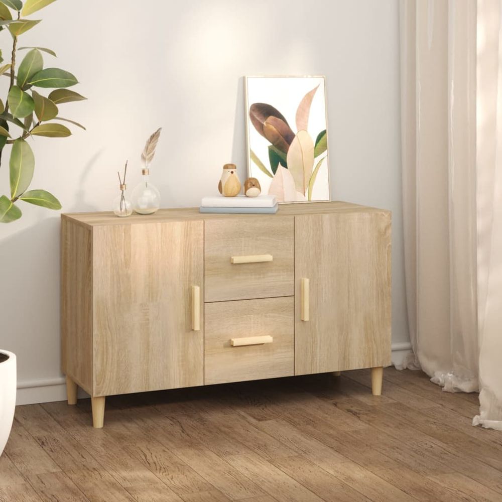 Sideboard Smoked Oak 100x36x60 cm Engineered Wood S0671026448