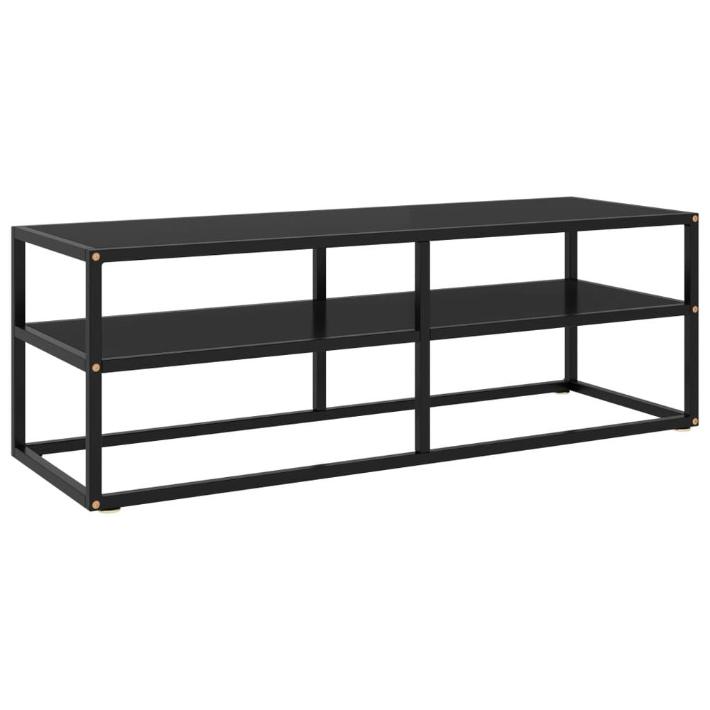 vidaXL TV Cabinet Black with Black Glass 120x40x40 cm V0671198825