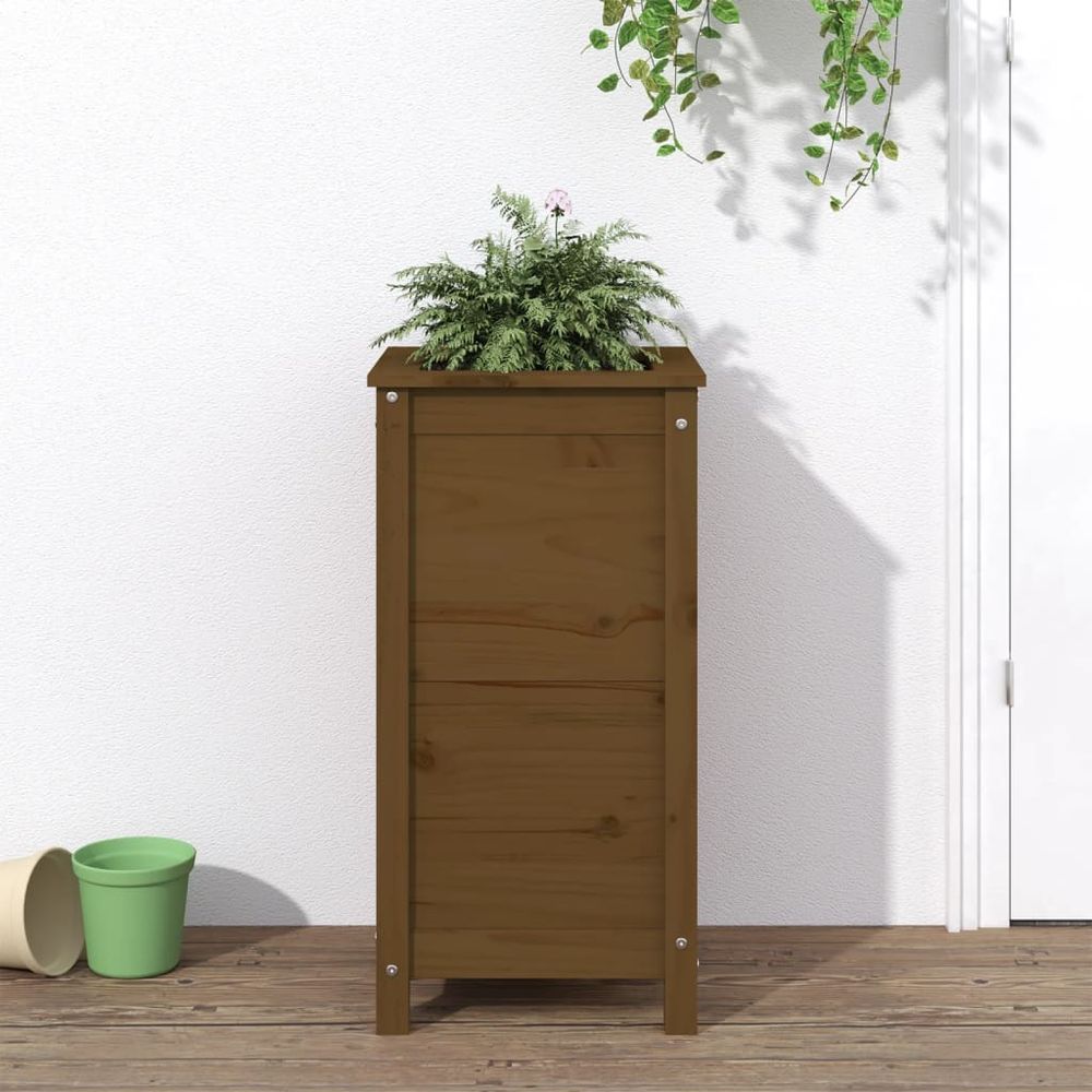 vidaXL Garden Planter Honey Brown 40x40x78 cm Solid Wood Pine S0671358056