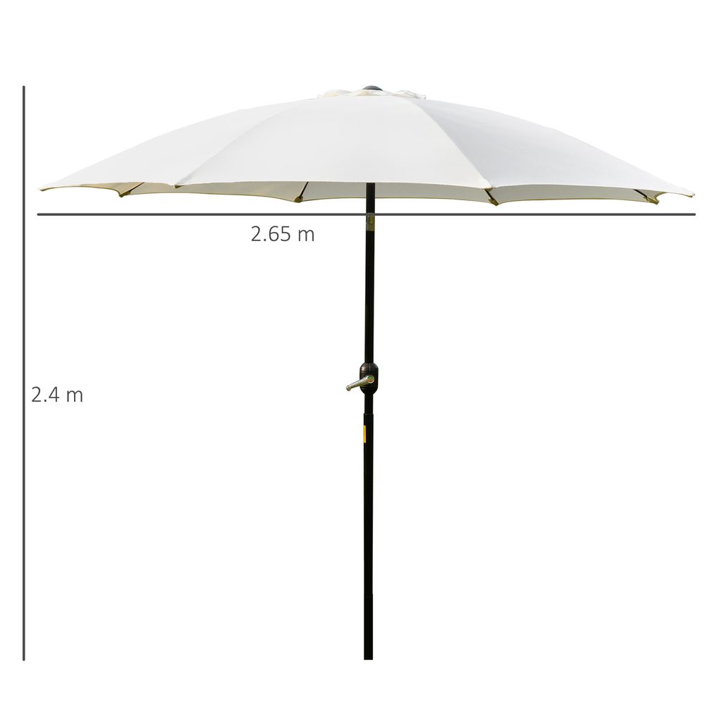 Outsunny ?2.6M Umbrella Parasol-Cream White S0671072265