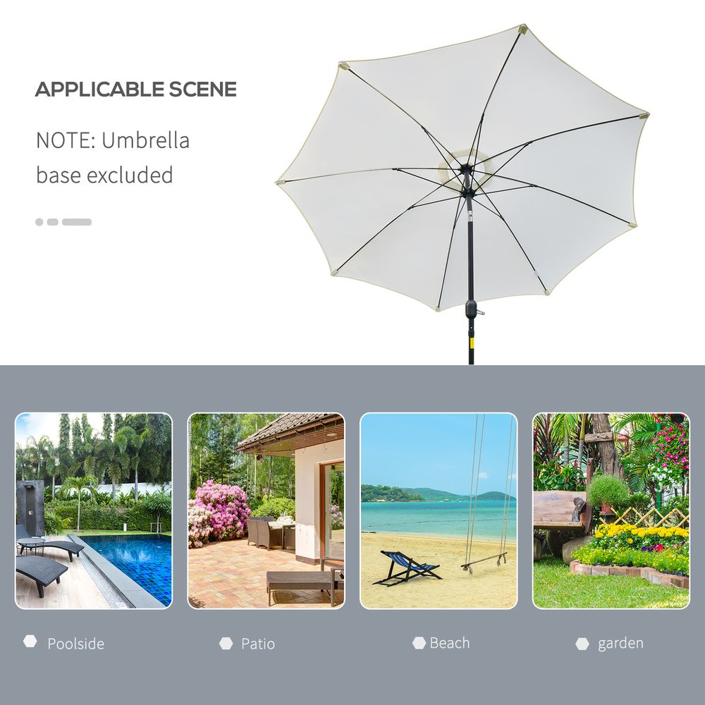 Outsunny ?2.6M Umbrella Parasol-Cream White S0671072265