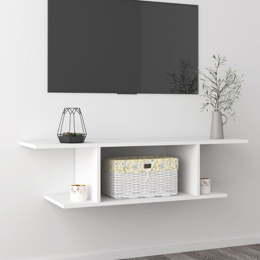 vidaXL Wall Mounted TV Cabinet White 103x30x26.5 cm V0671189686