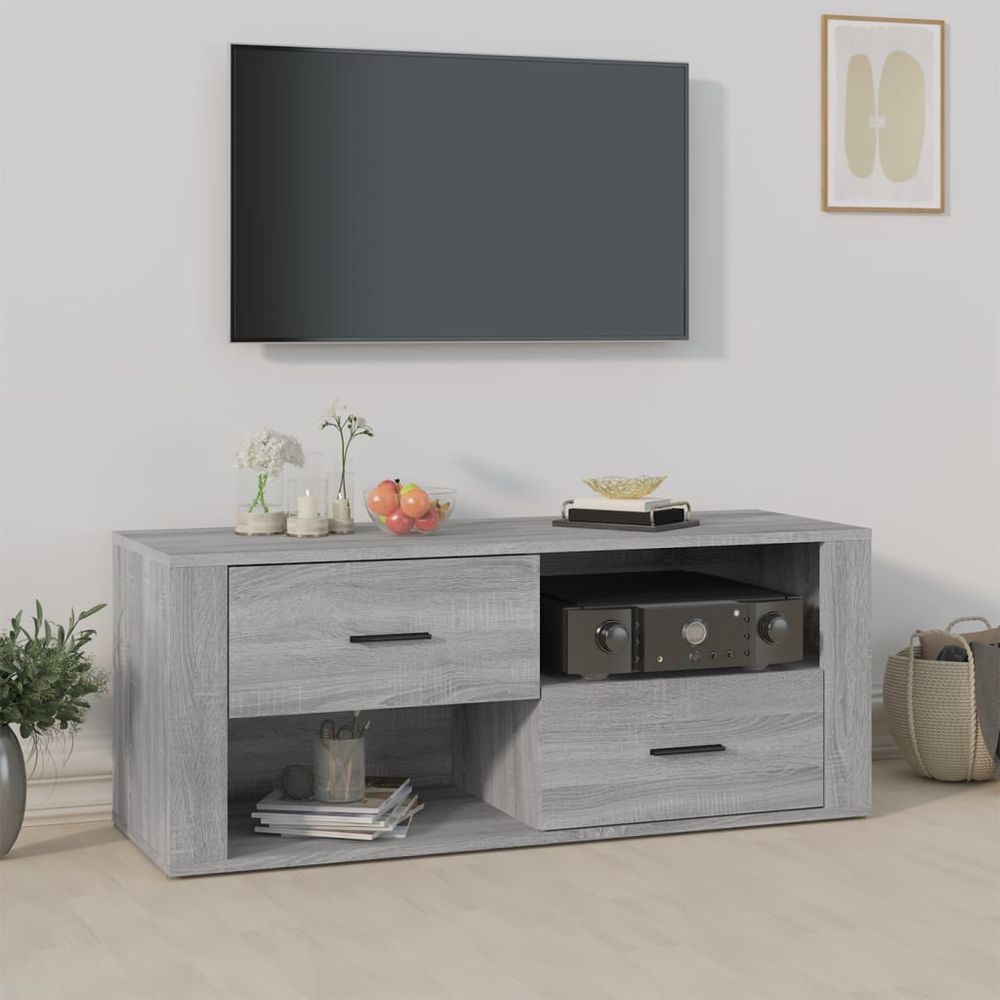 vidaXL TV Cabinet White 100x35x40 cm Engineered Wood S0671094003