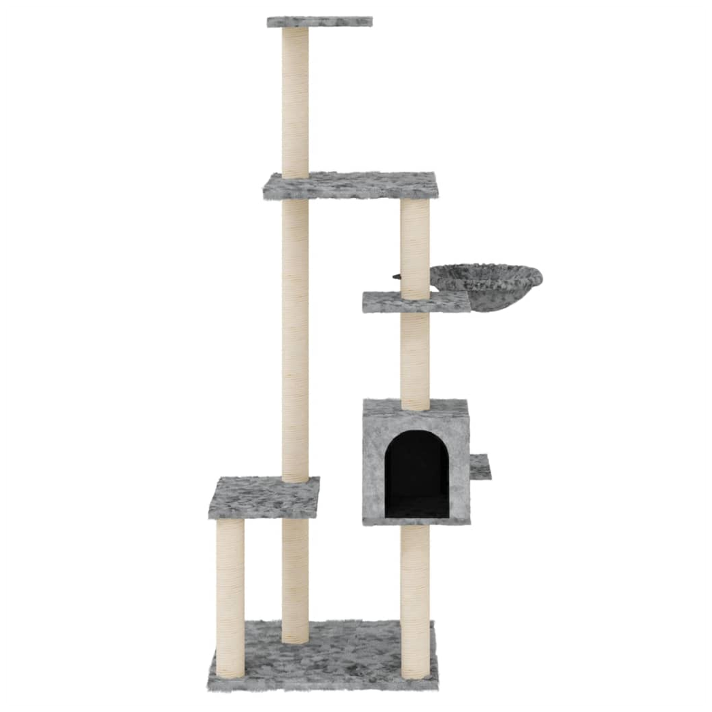 vidaXL Cat Tree with Sisal Scratching Posts Cream 142 cm V0671091759