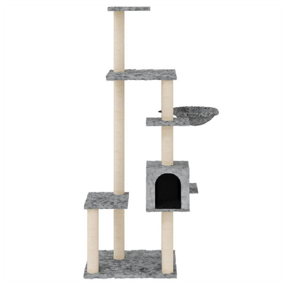 vidaXL Cat Tree with Sisal Scratching Posts Cream 142 cm V0671091759