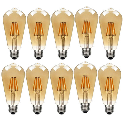 10Pack E27 LED Edison Dimmable Vintage Amber Glass Warm white 2700K Light Bulb S0671114259