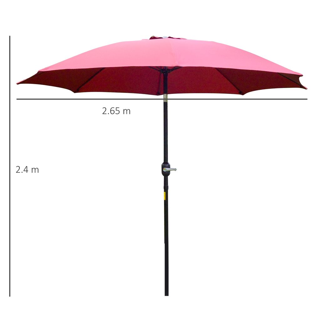 Outsunny ?2.6M Umbrella Parasol-Red S0671072266