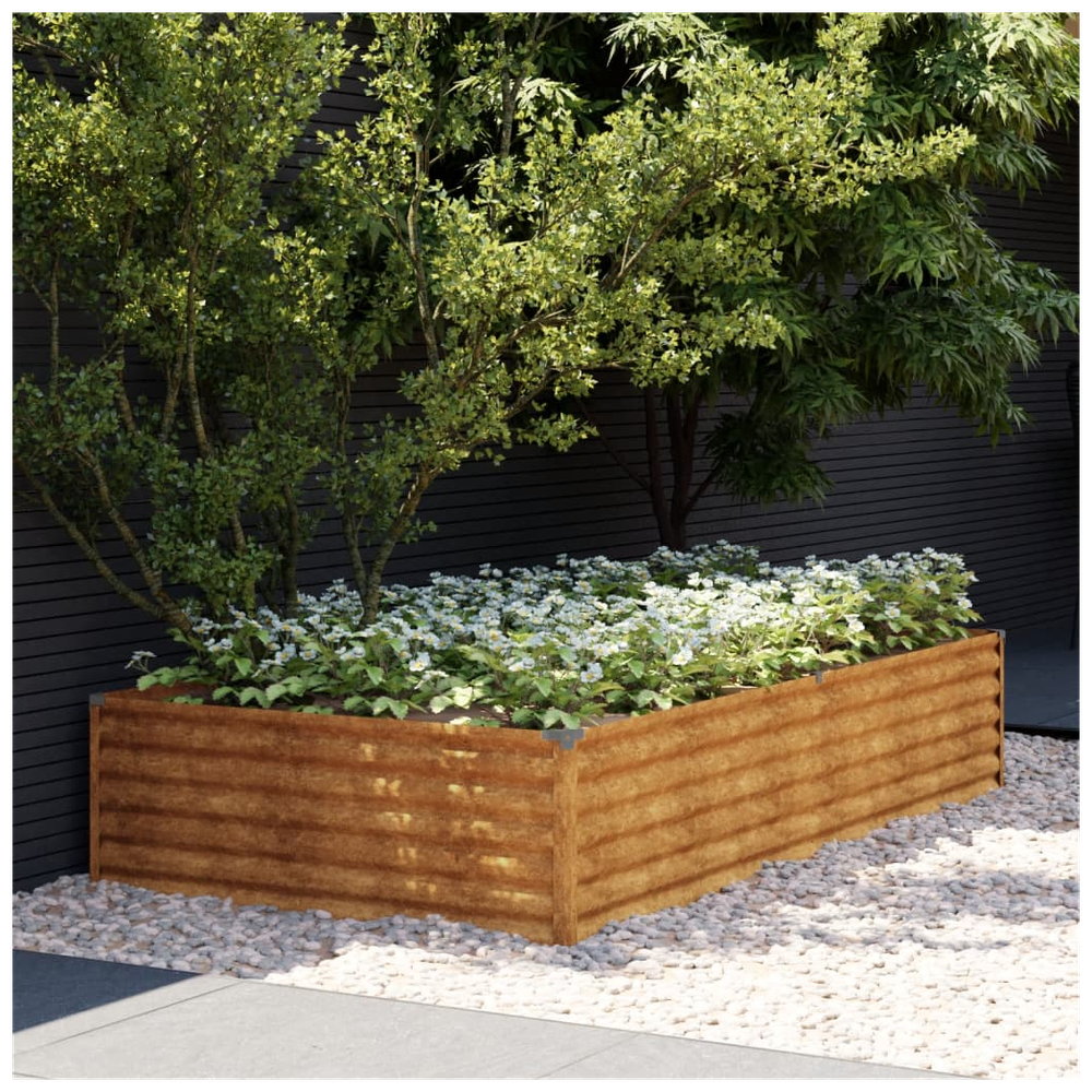 vidaXL Garden Raised Bed 195x100x36 cm Corten Steel S0671265280