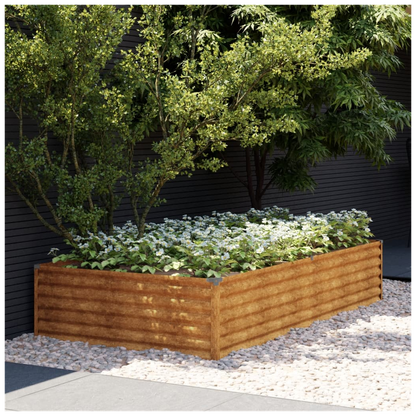 vidaXL Garden Raised Bed 195x100x36 cm Corten Steel S0671265280