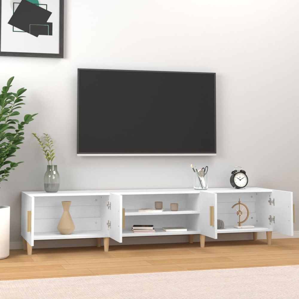 vidaXL TV Cabinet White 180x31.5x40 cm Engineered Wood S0671162608