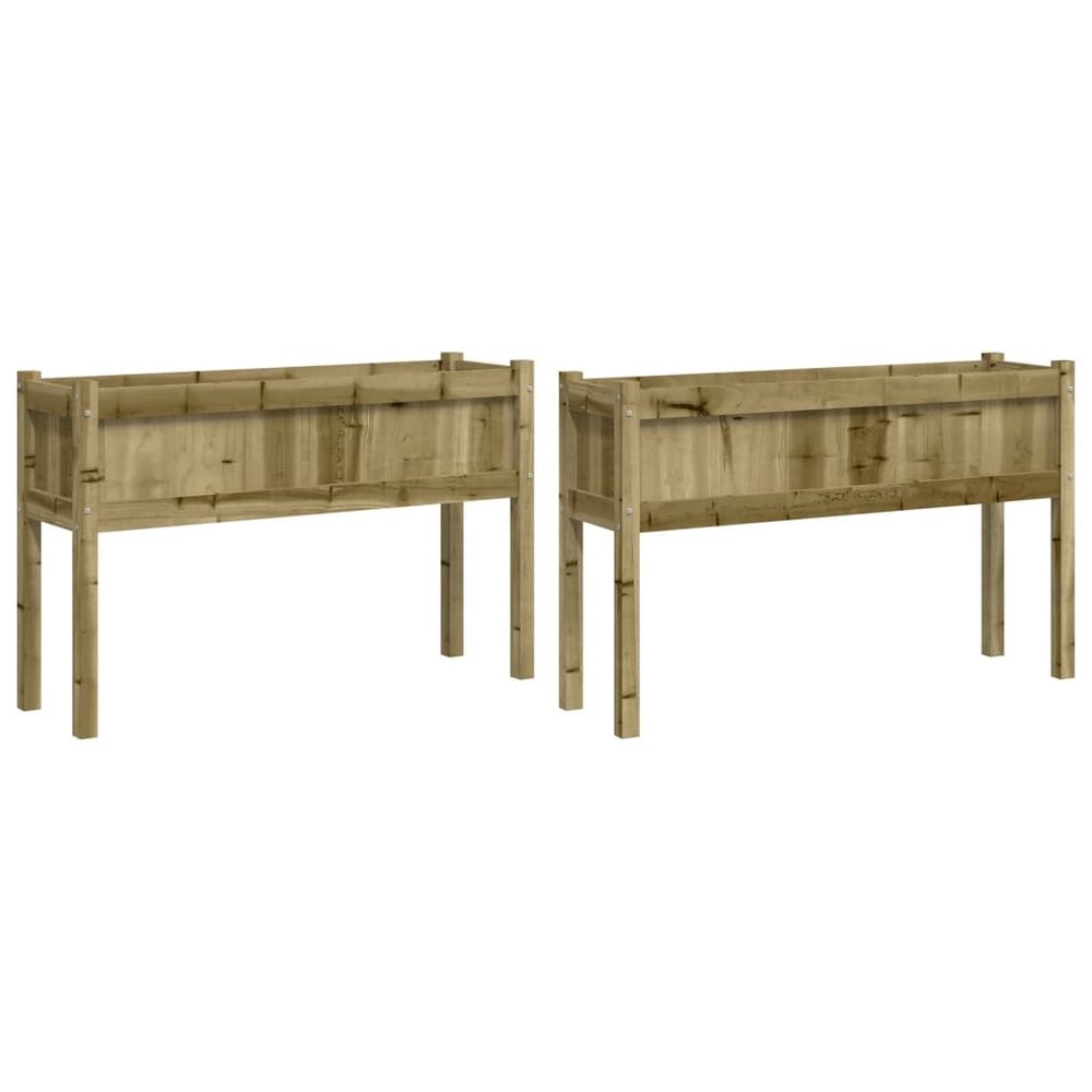 vidaXL Garden Planters 2 pcs with Legs Impregnated Wood Pine S0671387984