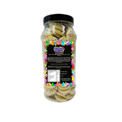 Mega White Chocolate Jazzles Snowies Jazzies Retro Sweets Gift Jar