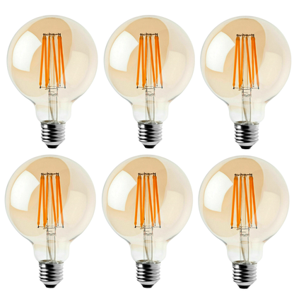 6Pack E27 LED Edison Dimmable Vintage Amber Glass Warm white 2700K Light Bulbs S0671114248