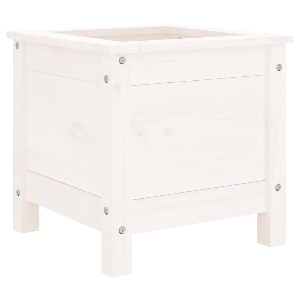 vidaXL Garden Planter White 40x40x39 cm Solid Wood Pine S0671357922