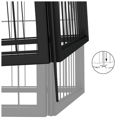 8-44 Panel Dog Playpen Black 100x50 cm to 1100 x 1100 x 50 cm Powder-coated Steel S0671091609