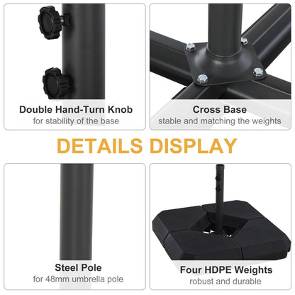 HDPE 4-Part Fillable Parasol Base Black S067941862