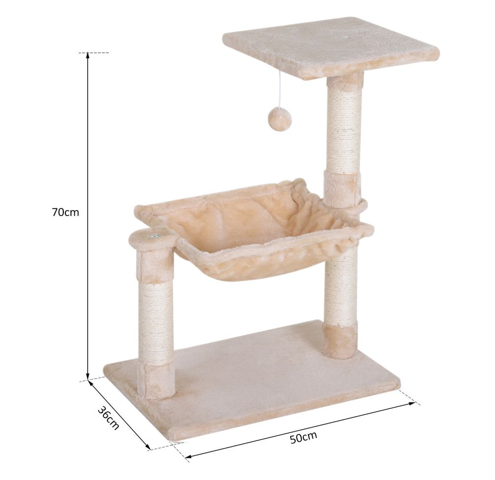 Cat Activity Tree Kitten Play Tower Palace Two-Tier w/ Sisal Scratching Post S0671071000