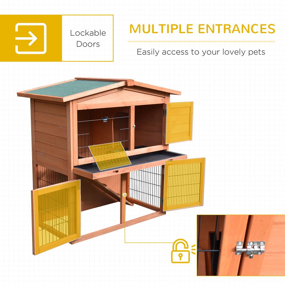 A-Frame Wood Wooden Rabbit Hutch Small Animal House Pet Cage Chicken Coop S0671071128