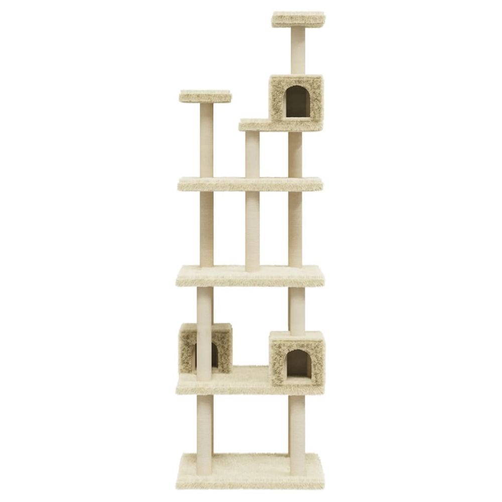 vidaXL Cat Tree with Sisal Scratching Posts Cream 188 cm V067940228