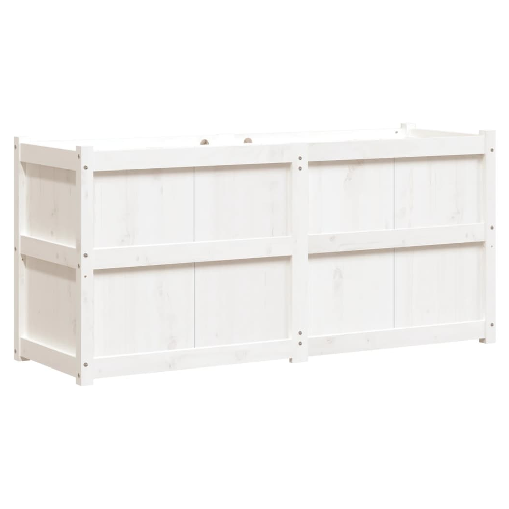 vidaXL Garden Planter White 150x50x70 cm Solid Wood Pine S0671381162