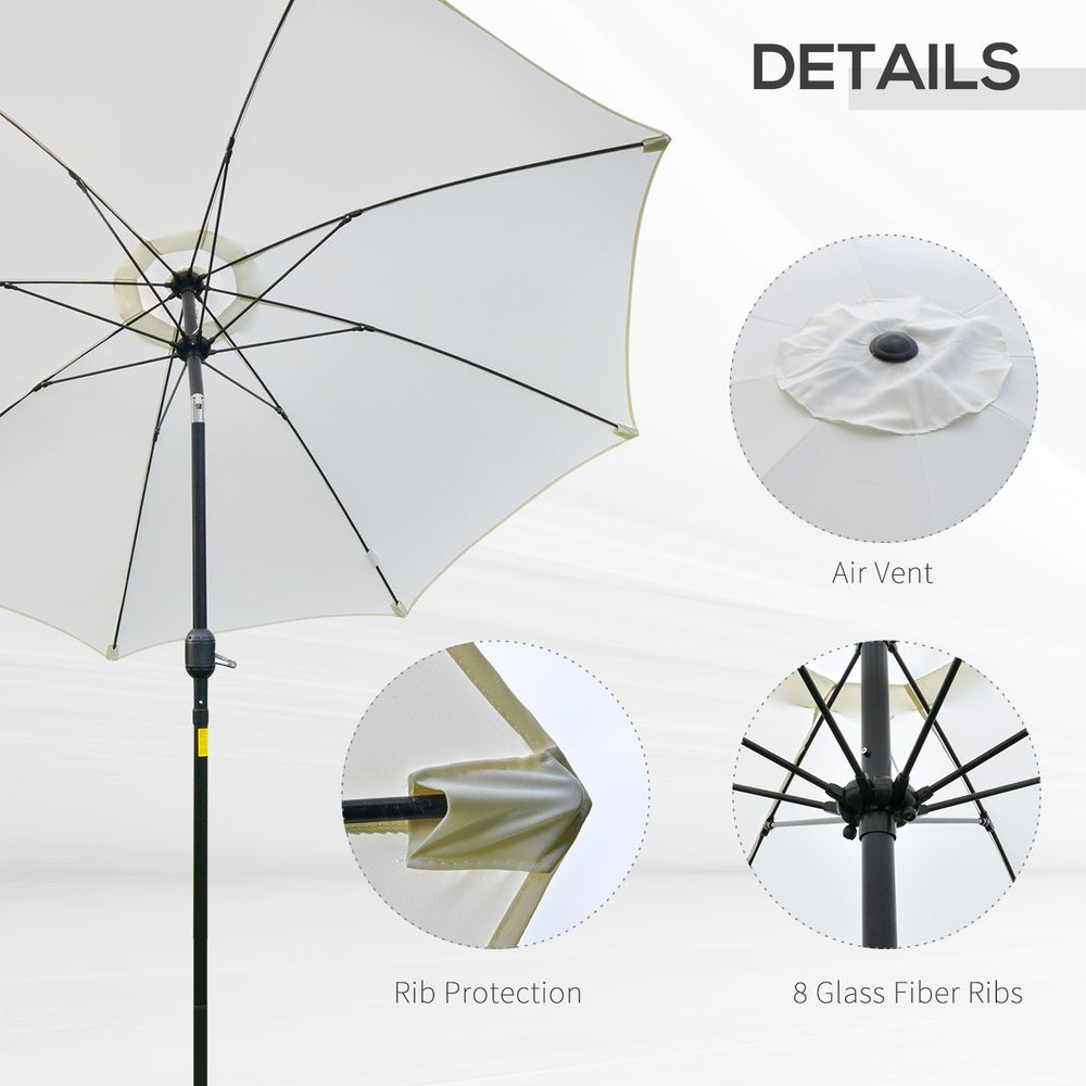 Outsunny ?2.6M Umbrella Parasol-Cream White S0671072265