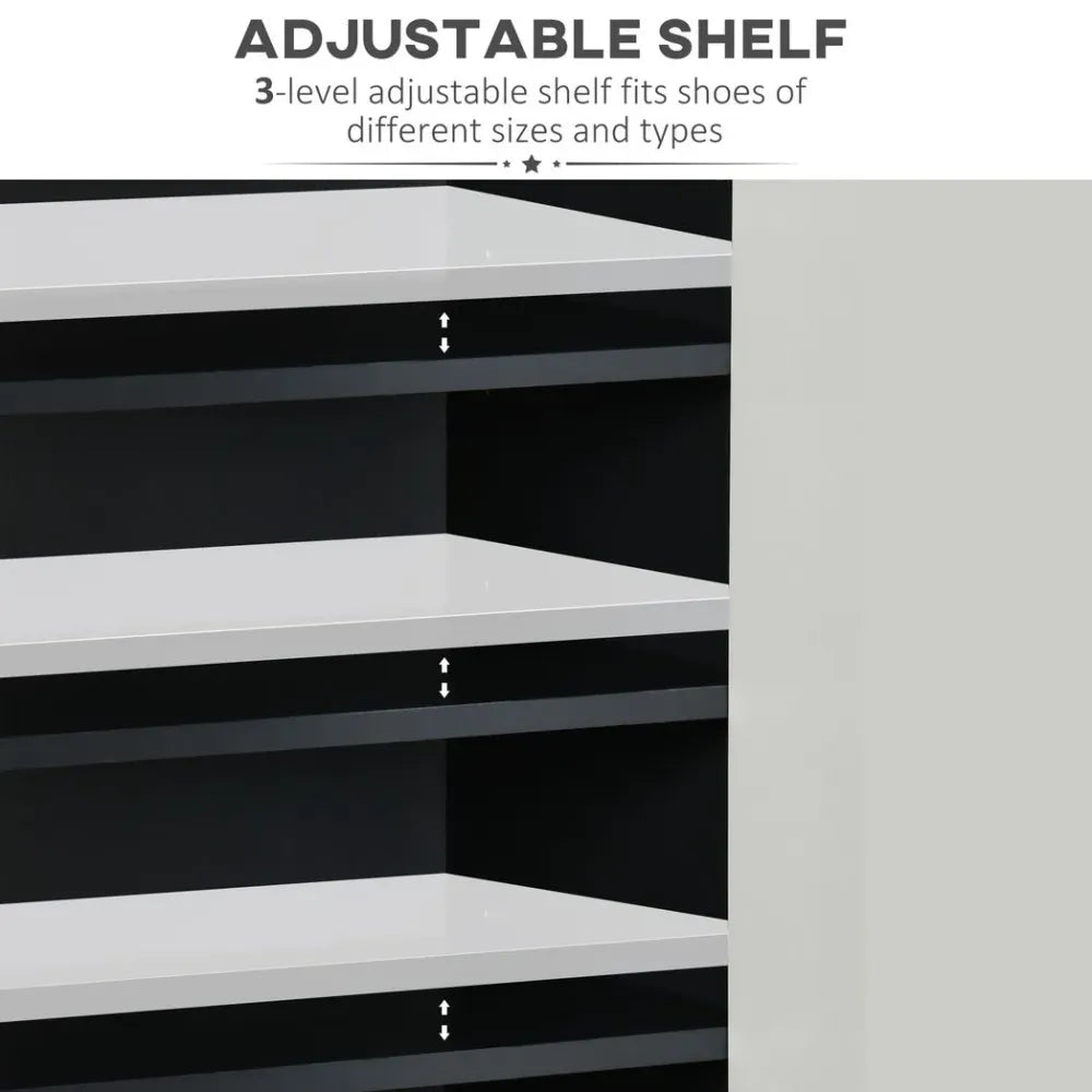 Modern Shoe Cupboard for Hallway with Open Compartment and Adjustable Shelves S0671097125