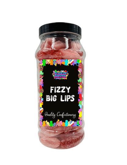 Fizzy Big Lips Red & Pink Mix Assorted Fizzies Retro Sweets Gift Jar