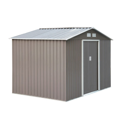 9 x 6FT Foundation Ventilation Steel Outdoor Garden Shed Grey S067941978